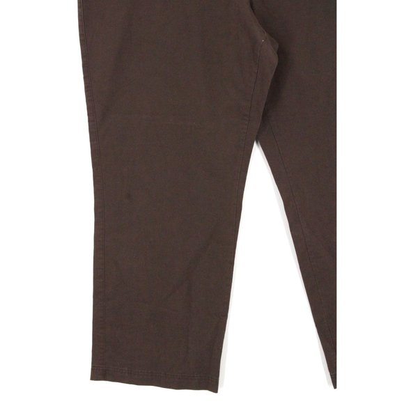 Convington Pants Womens Brown Casual Signature Fit Cotton Flat Front Size 18 NWT - Picture 4 of 8